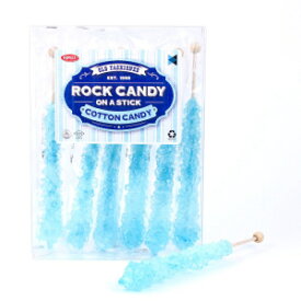 Extra Large Rock Candy Sticks: 6 Light Blue Cotton Candy Lollipop - Individually Wrapped - Espeez Rock Candy Sticks for Candy Buffet, Birthdays, Weddings, Receptions, Bridal and Baby Showers