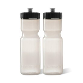 50 Strong Sports Squeeze Water Bottle 2 Pack – 22 oz. BPA Free Easy Open Push/Pull Cap – USA Made (Clear)