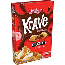 Kellogg's Krave 朝食用シリアル、7 種類のビタミンとミネラル、キッズスナック、チョコレート、11.4 オンスボックス (1 ボックス) Kellogg’s Krave Breakfast Cereal, 7 Vitamins and Minerals, Kids Snacks, Chocolate, 11.4oz Box (1 Box)