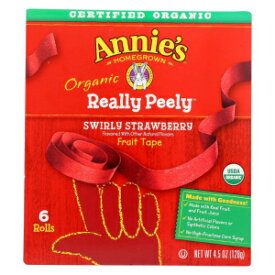 Annie's Organic Fruit Tape, Swirly Strawberry, Non-GMO and Organic Fruit Flavored Snacks, 6 Rolls, 4.5 oz (Pack of 8)
