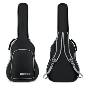 Donner 40 41 Inch Acoustic Guitar Case, 5 mm Thick Padding Sponge 600D Ripstop Waterproof Nylon Soft Acoustic Guitar Bag with Dual Adjustable Shoulder Strap and Thick Sponge Handle, Black