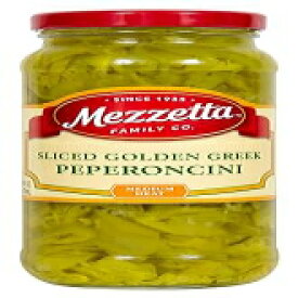 Mezzetta ゴールデンギリシャペペロンチーニ、デリスライス、16 オンス Mezzetta Golden Greek Peperoncini, Deli-Sliced, 16 Ounce