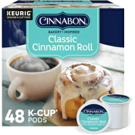 シナボン クラシック シナモン ロール キューリグ シングルサーブ K カップ ポッド、ライト ロースト コーヒー、48 個 Cinnabon Classic Cinnamon Roll Keurig Single-Serve K-Cup Pods, Light Roast Coffee, 48 Count