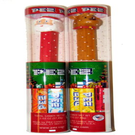 2 チューブ クリスマス ホリデー PEZ キャンディ ディスペンサー 7 パックの PEZ キャンディ付き - ストッキングの詰め物 (サンタ/トナカイ) 2 Tubes Christmas Holiday PEZ Candy Dispensers with 7 Packs of PEZ Candy - Stocking Stuffers