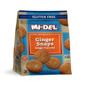Mi-Del Ginger Snaps Cookies Flavor - Non GMO Certified, 0g Trans Fat Gluten Free Cookies (Pack of 8)