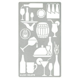 Aleks Melnyk No.24 Metal Journal Stencil, Drink, Alcohol, Beer, Wine Bottle, Stencil for ting, Chalkboard, Template Wood Burning, Pyrography, Engraving, Bullet Journaling, Themes, Small Signs