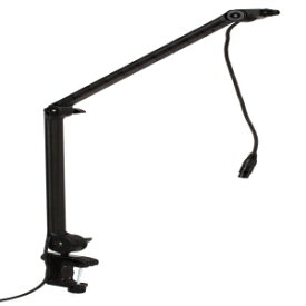 K&M König & Meyer 23860.311.55 Microphone Desk Boom Arm Stand | Thread Connector | Wide Table Clamp Range For Smooth Surfaces/Tubes | Extra Long Mic Cable w/3 Pin XLR Plug Incl. | German Made Black
