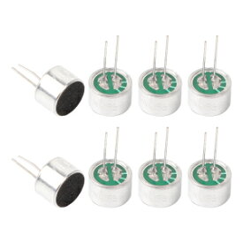 uxcell 8Pcs Cylindrical Electret Condenser Microphone Pickup 85dB Through Hole Mini Electret Condenser Mic with 2 Pins 10x7mm for PCB