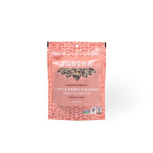 JusTea LITTLE BERRY HIBISCUS Loose Leaf Herbal Tea Recyclable Refill Pouch 40+ Cups (3.2oz) Caffeine Free Award-Winning Fair Trade Non-GMO
