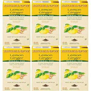 Bigelow  WW[ n[u eB[ obO 28  (6 pbN)  WW[ eB[obO n[ueB[ ׂēVROet[ Bigelow Tea Bigelow Lemon Ginger Herbal Tea Bags 28-Count Boxes 