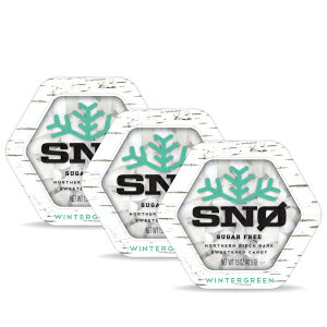 SNO Wintergreen KETO Xylitol Candy Chips (3-Pack) - SN 1.5oz Tin - Sugar-Free Candy With Only 2 Ingredients Low Carbs, Diabetic-Friendly, Non-GMO, Vegan, GF & Kosher Purest candy in the world