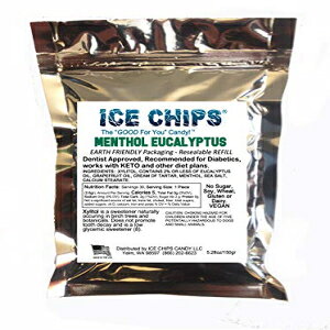ICE CHIPS LVg[ LfBA5.28 IX̑傫ȍĖ\ȃ|[`BYOet[ig[[Jj ICE CHIPS Xylitol Candy in Large 5.28 oz Resealable Pouch; Low Carb & Glut