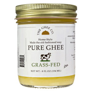 The Ghee Co. The Ghee Co, Grass fed Ghee, 8 oz, Non GMO,Kosher and Halal, Paleo & Keto friendly, Lactose & Casein Free, Made homestyle, Glass jar