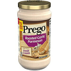 v[SpX^\[XA[XgK[bNƃpU`[YAtbh\[XA14.5IXr Prego Pasta Sauce, Alfredo Sauce With Roasted Garlic and Parmesan Cheese, 14.5 Ounce Jar