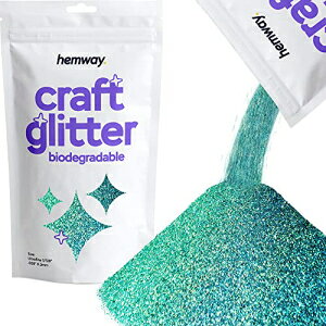 Hemway Eco Friendly Biodegradable Glitter 100g / 3.5oz Bio Cosmetic Safe Sparkle Vegan For Face, Eyeshadow, Body, Hair, Nail And Festival - Ultrafine (1/128" 0.008" 0.2mm) - Turquoise Blue Holographic