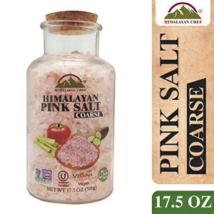q}VFt sNq}eARNetLrA17.5IX Himalayan Chef Pink Himalayan Salt Coarse Grain, Wide Mouth Jar with Cork Coarse Salt, 17.5 Ounces