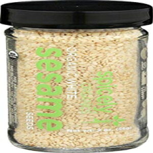 XpCX̌I[KjbNӖqۂ 2.00 IXrFOet[ Spicely Organics Spicely Organic Sesame Seeds White Whole 2.00 Ounce Jar Certified Gluten Free