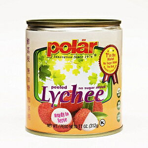 MW Polar ポーラー ライチ 砂糖無添加、11 オンス (12 個パック) MW Polar Polar Lychee No Sugar Added, 11 Ounce (Pack of 12)