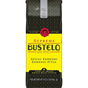 Supreme by Bustelo GXvb\X^C _[N[XgSR[q[A16IX (8pbN) Cafe Bustelo Supreme by Bustelo Espresso Style Dark Roast Whole Bean Coffee, 16 Ounce (Pack of 8)