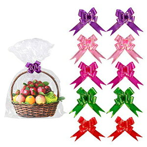 Kolewo4ever 20pbN 30 * 44C` NAoXPbgobO v{EZbg 10 `FZt@bv C[X^[p{|10{ Kolewo4ever 20 Pack 30 * 44inches Clear Basket Bags Pull Bow Set 10 Pack B
