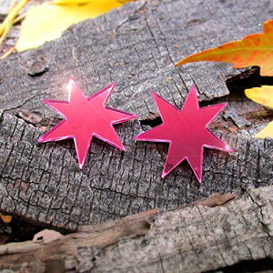 VCj[sN WFX^[ RXvCO XeXX`[X^bht It's Just So You Shiny Pink Jem Star Cosplay Earrings with Stainless Steel Studs