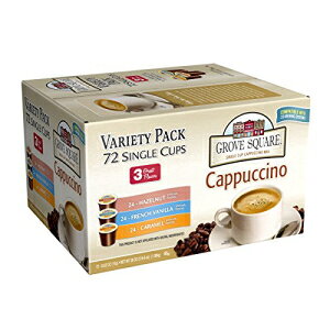 Grove XNGA Jv`[m |bhAoGeBpbNA1  (72 pbN) (pbP[W͈قȂꍇ܂) Grove Square Cappuccino Pods, Variety Pack, Single Serve (Pack of 72) (Pack May Vary)