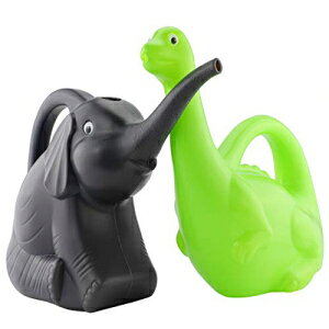 Cornucopia Brands Gt@g & 傤 (R{ 2 Zbg)BLbY mxeB Aj}傤 O[ & O[ Cornucopia Brands Elephant & Dinosaur Watering Cans (Combo Set of 2); Kids' Novelty Animal Wa