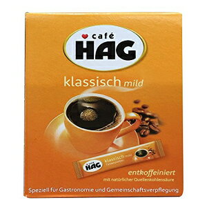 Cafe Hag NVbN}ChALȍAJtFCXACX^gR[q[AVOJbvA25 x 1,8g Caf Hag Classic Mild, Savoury Aroma, Decaffeinated, Instant Coffee, Single Cup Servings, 25 x 1,8g