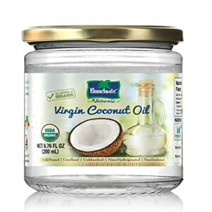 Parachute Naturalz 100% I[KjbN o[W RRibc IC 6.8 tʃIX KXW[ (200ml) - USDA FAHp Parachute Naturalz 100% Organic Virgin Coconut Oil 6.8 fl.oz. Glass Jar (200ml) - USDA certified, C