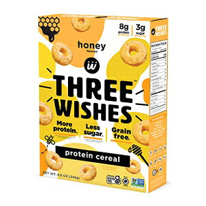 Three Wishes のプロテインとグルテンフリーの朝食用シリアル - ハチミツ、1 パック - 高タンパク質、低糖のスナック - ビーガン、コーシャ、穀物不使用、乳製品不使用 - 非遺伝子組み換え Protei
