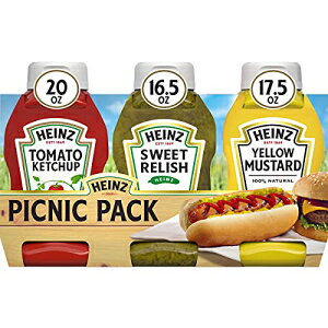nCc g}gP`bvAXC[gbV & 100% VRCG[}X^[h sNjbN oGeBpbN (12 ct pbNA3 {g 4 pbN) Heinz Tomato Ketchup, Sweet Relish & 100% Natural Yellow Musta