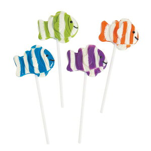 Fun Express Clown Fish Suckers - Hand Decorated (12 individually wrapped lollipops) Great Sea Party Candy Favors - VBS Vacation Bible School Supplies/Decor