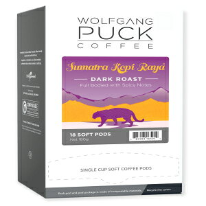 EtMOEpbNR[q[AX}gRsR[q[A9.5O|bhA18 Wolfgang Puck Coffee, Sumatra Kopi Raya Coffee, 9.5 Gram Pods, 18 Count