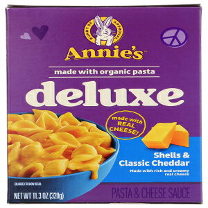 Anniefs Annie's Deluxe Macaroni and Cheese with Organic Pasta, Classic Real Cheddar Cheese and Shells, 11.3 oz
