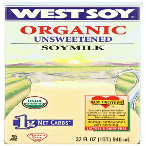 Westsoy ���������I�[�K�j�b�N�A�O���e���t���[�A32 �I���X (6 �p�b�N) Westsoy Soy Milk Unsweetened Organic, Gluten Free, 32-ounces (Pack of 6)