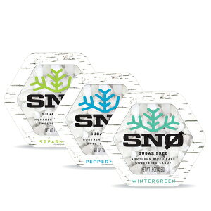 SNO Mint Assortment KETO Xylitol Candy Chips (3-Pack) - SN 1.5oz Tin - Sugar-Free Candy With Only 2 Ingredients Low Carbs, Diabetic-Friendly, Non-GMO, Vegan, GF & Kosher Purest candy in the world!