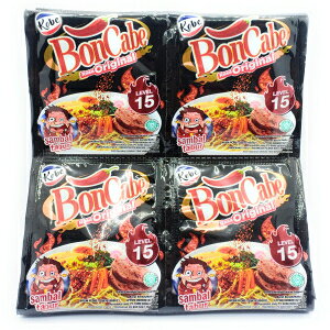 Kobe Bon Cabe (Boncabe) Sambal Tabur - Sprinkle Chili Flakes Level 15 super Hot, 4.5 Gram (20 Sachets)