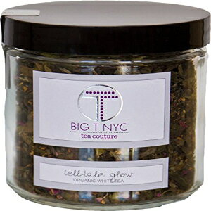 BIG T NYC Tell-Tale OE zCg eB[A100% I[KjbN [Y[tAe𕨎LxɊ܂݁AJ[[ - 50 O KXr [25 ] BIG T NYC Tell-Tale Glow White Tea, 100% Organic Loose Leaf, 