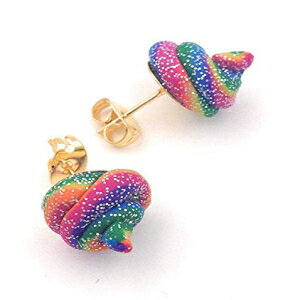 ���j�R�[�� �v�v �X�^�b�h �s�A�X ���C���{�[ �O���b�^�[ �X�p�[�N�� fish belli Unicorn Poop Stud Earrings Rainbow Glitter Sparkle