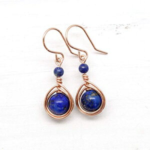sXΕt[YS[h C[bvCO Pillar of Salt Studio Rose Gold Wire Wrapped Earrings with Lapis Gemstones