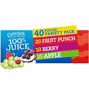 JvT 100t[c|` x[AbvW[X oGeBpbN ߂W[Xi40pE`A10{4j Capri Sun 100% Fruit Punch, Berry & Apple Juice Variety Pack Ready-to-Drink Juice (40 P