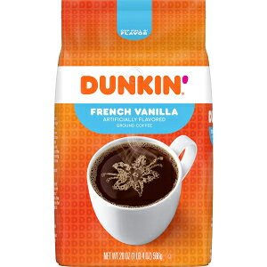 Dunkin' Donuts Dunkin' French Vanilla Flavored Ground Coffee, 20 Ounces (Pack of 6)