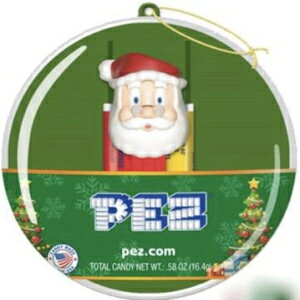 Pez NX}X I[ig {[ ~j T^ Pez fBXyT[t (O[) Pez Christmas Ornament Ball with Mini Santa Pez Dispenser (Green)