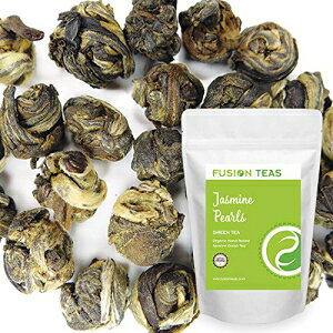 I[KjbN WX~ hS p[ O[ eB[ - O t[̍̒[Y[t eB[ - 4 IX |[` Fusion Teas Organic Jasmine Dragon Pearls Green Tea - Gourmet Floral Scented 