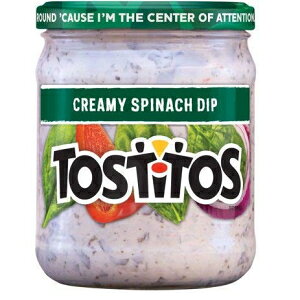 TostitosAN[~[ق񑐃fBbvA15IX̃KXri3pbNj Tostitos, Creamy Spinach Dip, 15oz Glass Jar (Pack of 3)