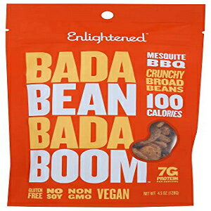 Enlightened [Xg\}NXv - XL[g BBQ 4.5 IX 1  Enlightened Roasted Broad Bean Crisps - Mesquite BBQ 4.5 Ounce 1 Bag