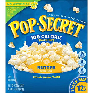 Pop Secret ポップコーン、バター 100 カロリー電子レンジ用バッグ、12 カウントボックス (4 個パック) Pop Secret Popcorn, Butter 100 Calorie Microwave Bags, 12 Count Boxes (Pack of 4)
