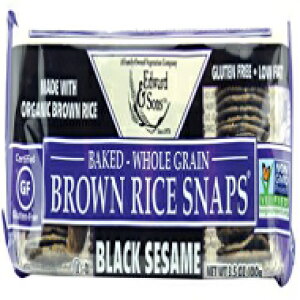 Edward & Sons ăXibv ܂ƗL@āA3.5 IX pbN (12 pbN) Edward & Sons Brown Rice Snaps Black Sesame with Organic Brown Rice, 3.5 Ounce Packs (Pack of 12)
