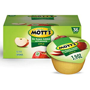 Mott's sgpAbv\[XA3.9 IXJbvA36  Mott's No Sugar Added Applesauce, 3.9 Ounce Cup, 36 Count