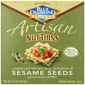 u[ _Ch A[h A[eBU ibc VY NbJ[ NXvAS}A4.25 IX Blue Diamond Almonds Artisan Nut Thins Cracker Crisps, Sesame Seeds, 4.25 Ounce